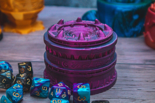 Warlock dice box - The Flaming Feather & Flaming Filament