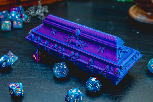 Casket Dice holder - The Flaming Feather & Flaming Filament