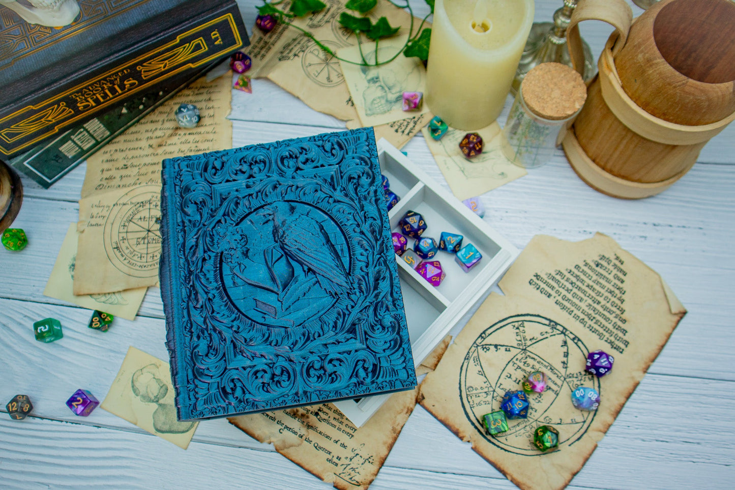 Raven Dice tome - Dice holder & Dice tray