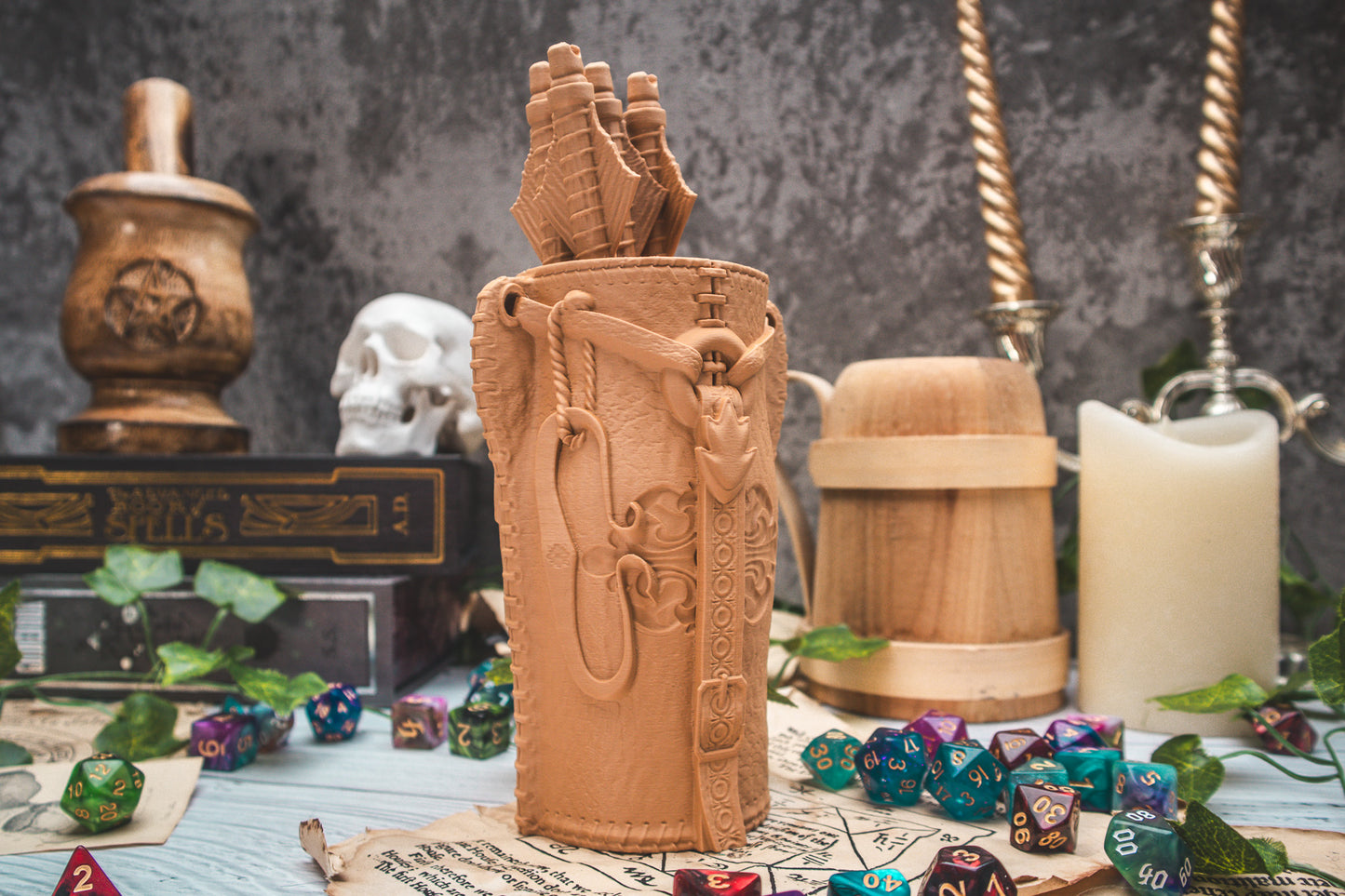 Quiver Dice Mug + Dice Tower