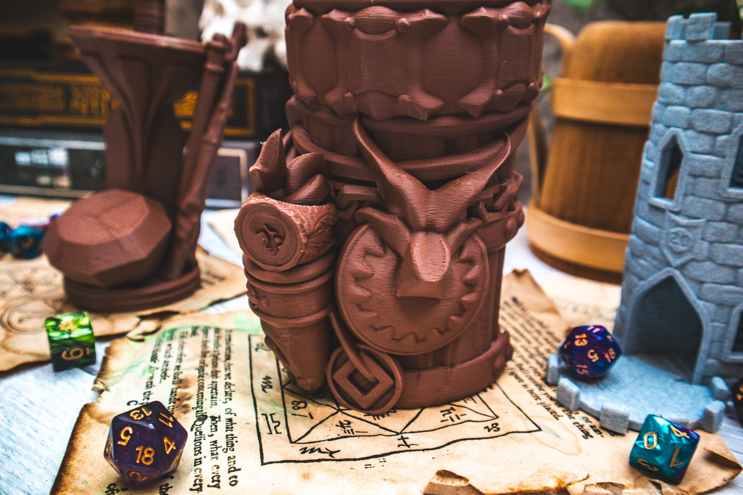Magic Item Dice Mug + Dice Tower