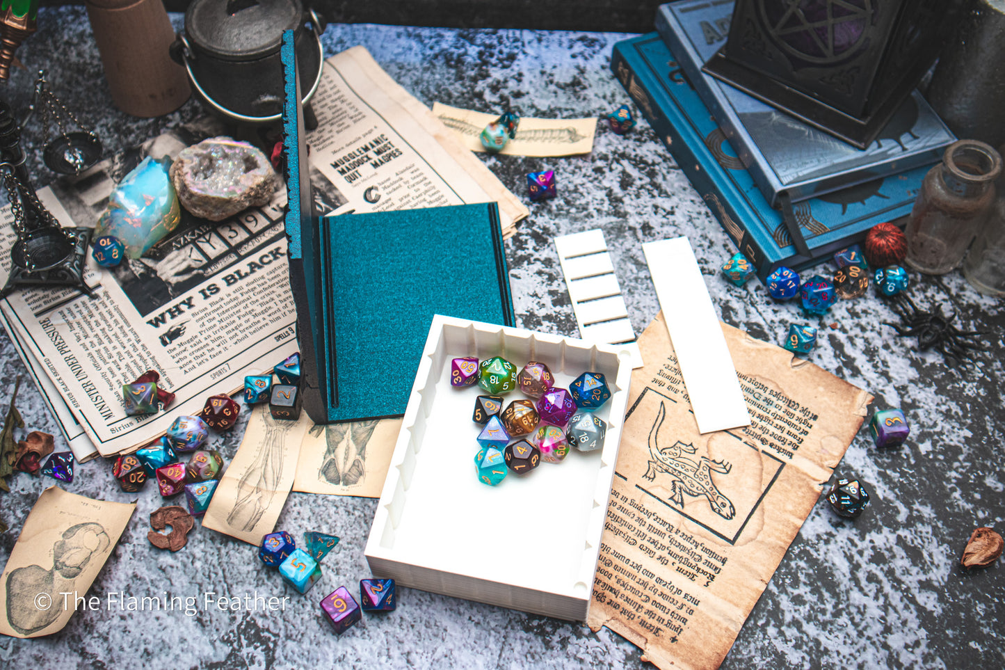 Fireball Dice Tome - Holder, Tower & Dice tray