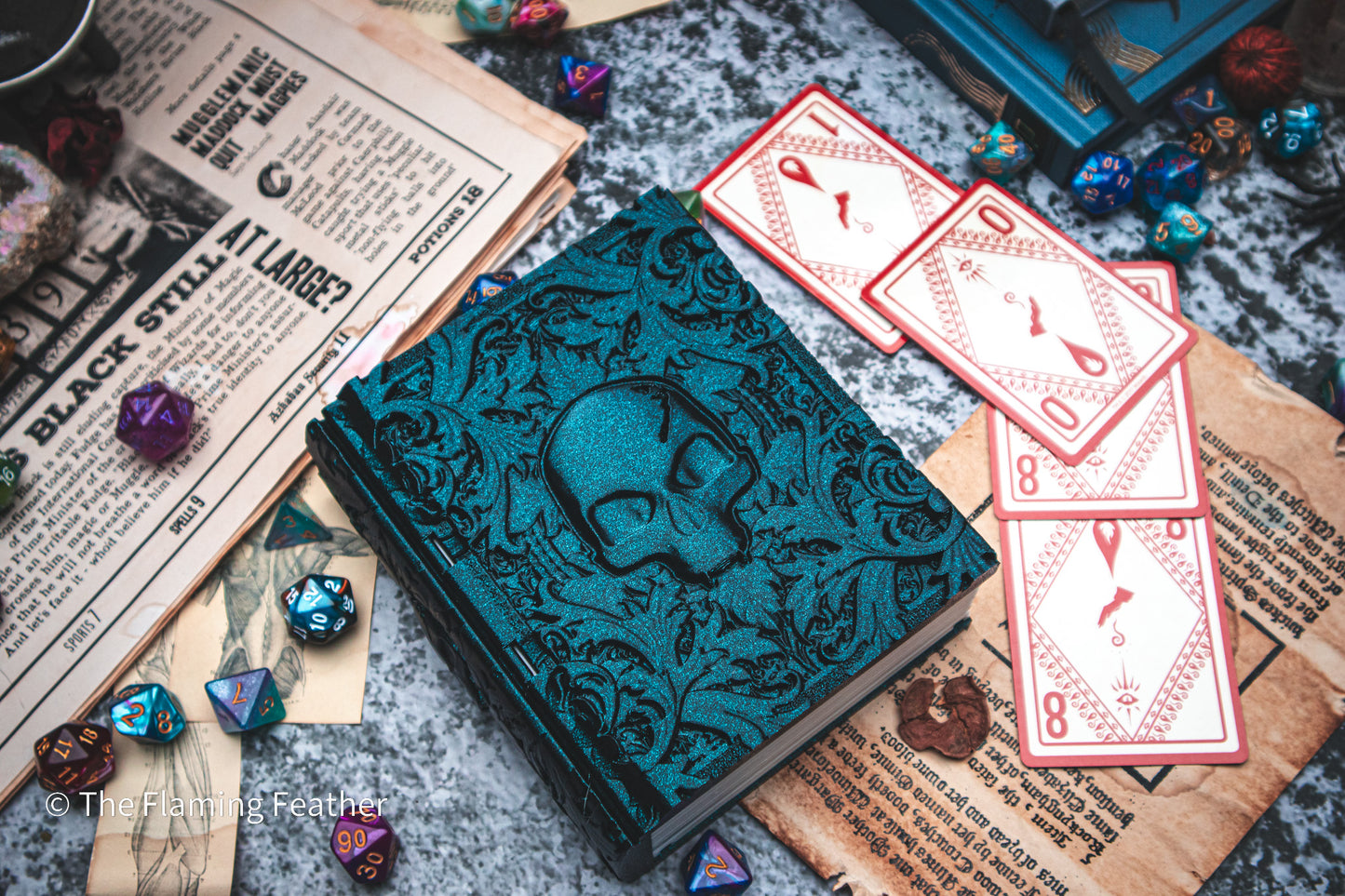 Skull Dice Tome - Holder, Tower & Dice tray