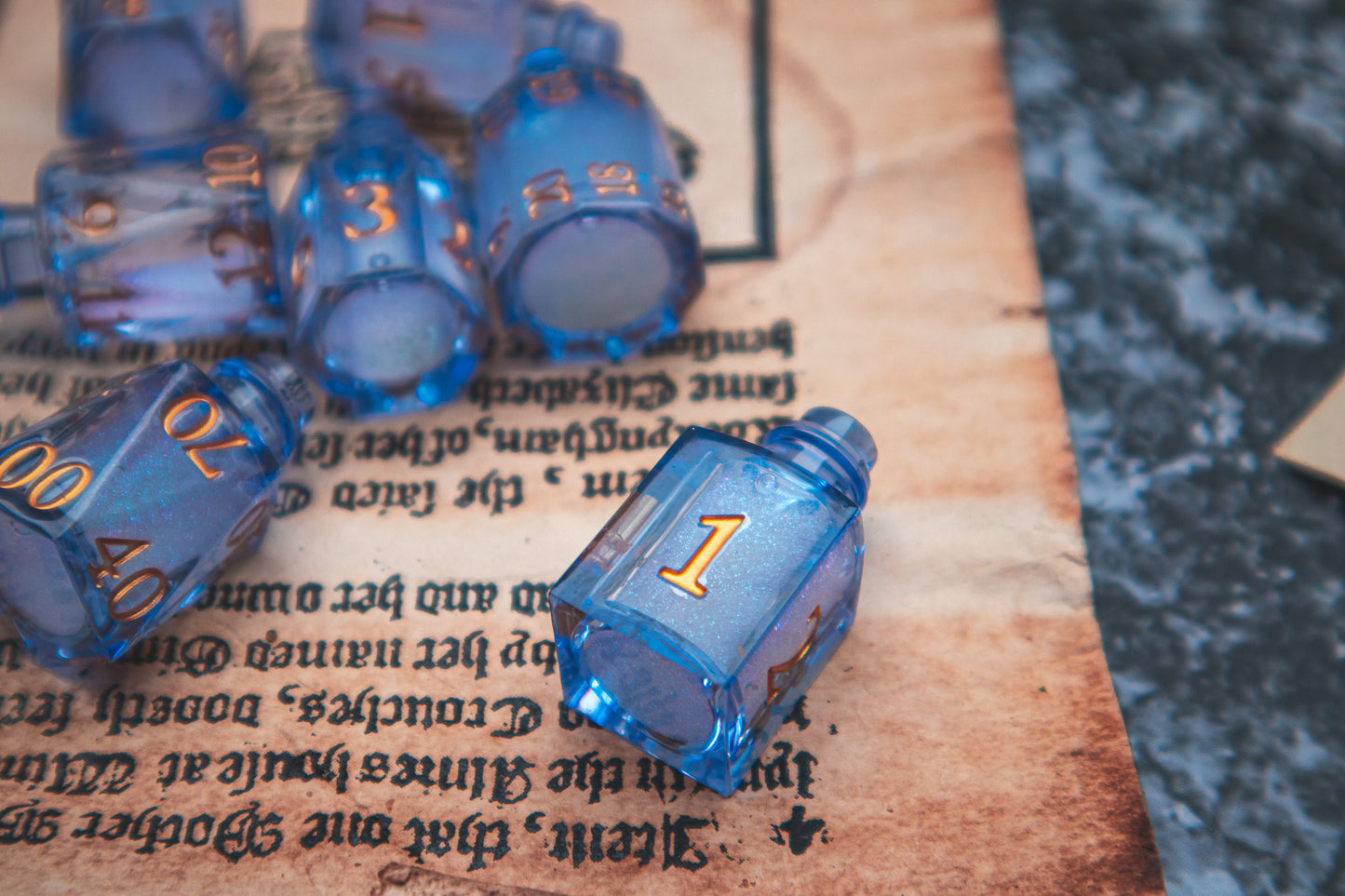 Moonveil - Liquid Core Potion bottle dice set