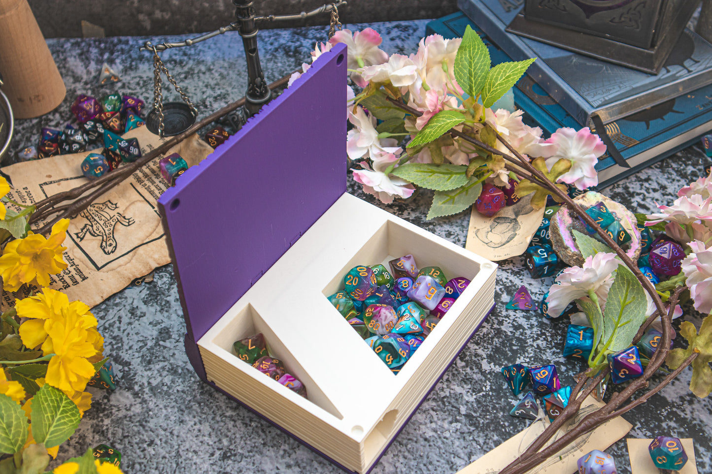 Lunar Moth Dice Tome - Holder, Tower & Dice tray