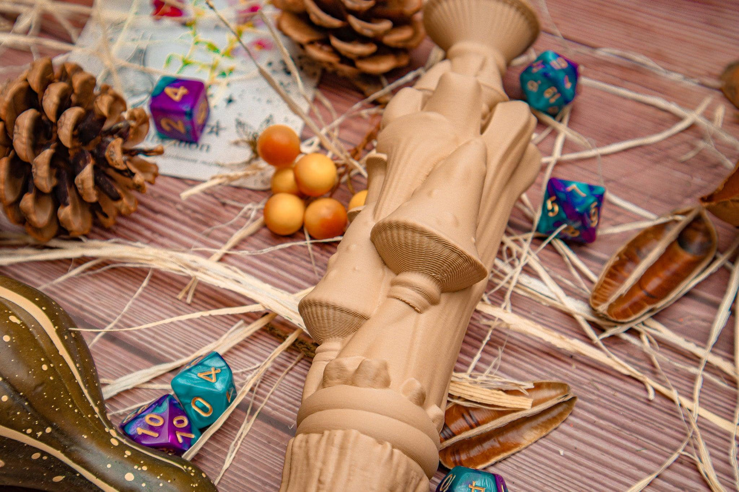 Feywild dice wand holder - The Flaming Feather & Flaming Filament