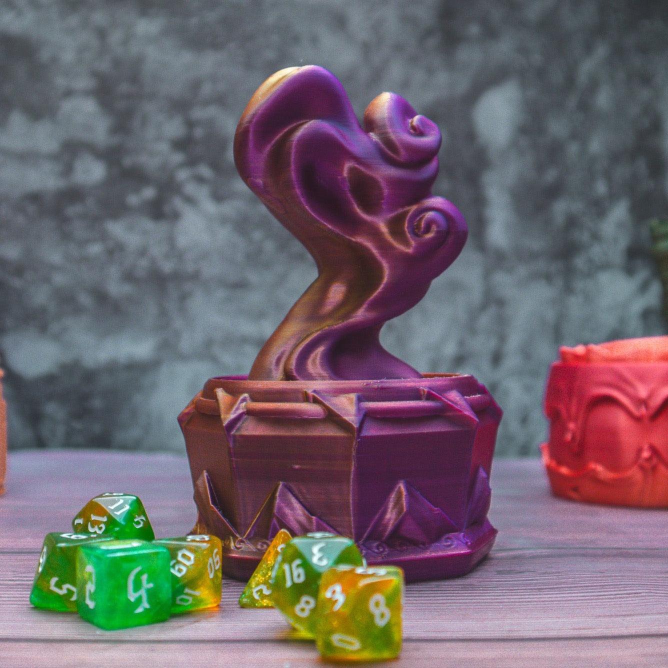 Sorcerer dice box - The Flaming Feather & Flaming Filament