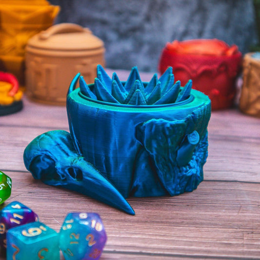 Druid dice box - The Flaming Feather & Flaming Filament
