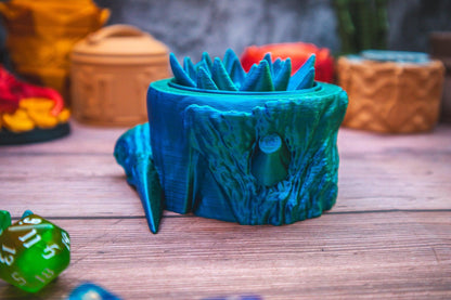 Druid dice box - The Flaming Feather & Flaming Filament