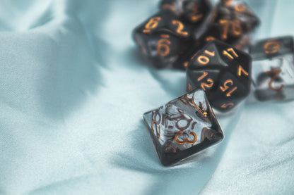 Cursed whispers dice set - The Flaming Feather & Flaming Filament