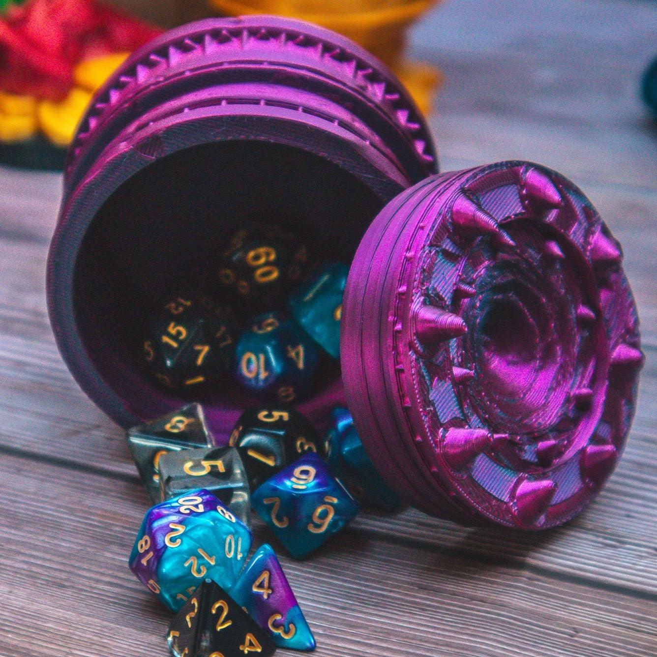Warlock dice box - The Flaming Feather & Flaming Filament