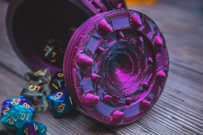 Warlock dice box - The Flaming Feather & Flaming Filament