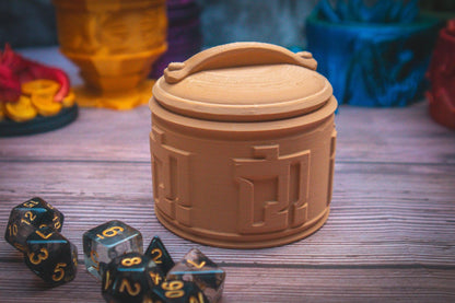 Monk dice box - The Flaming Feather & Flaming Filament