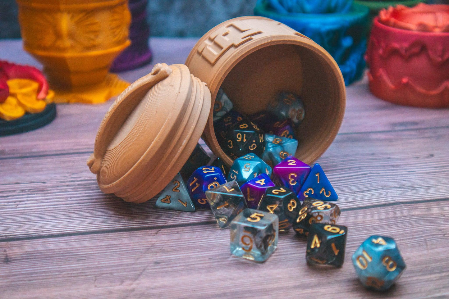Monk dice box - The Flaming Feather & Flaming Filament