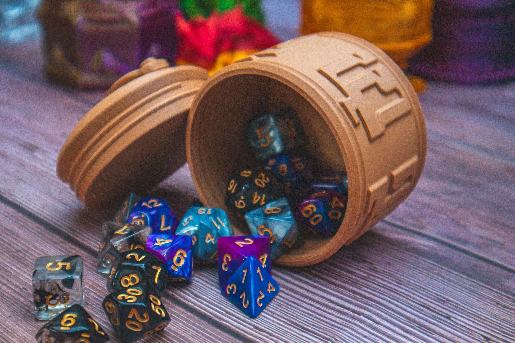 Monk dice box - The Flaming Feather & Flaming Filament