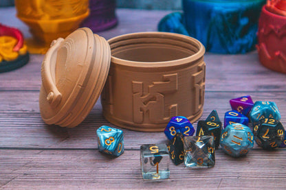 Monk dice box - The Flaming Feather & Flaming Filament