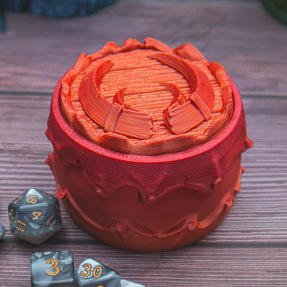 Barbarian dice box - The Flaming Feather & Flaming Filament