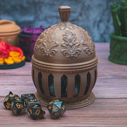 Cleric dice box - The Flaming Feather & Flaming Filament