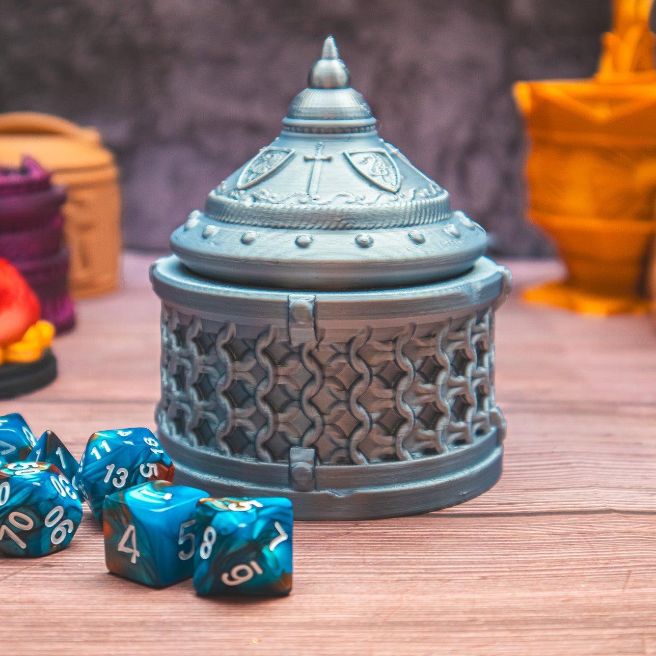 Fighter dice box - The Flaming Feather & Flaming Filament