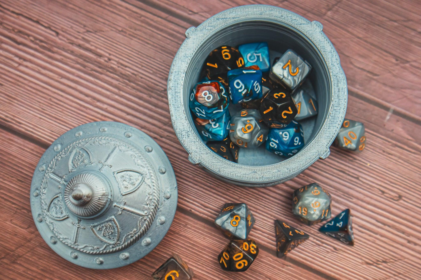 Fighter dice box - The Flaming Feather & Flaming Filament