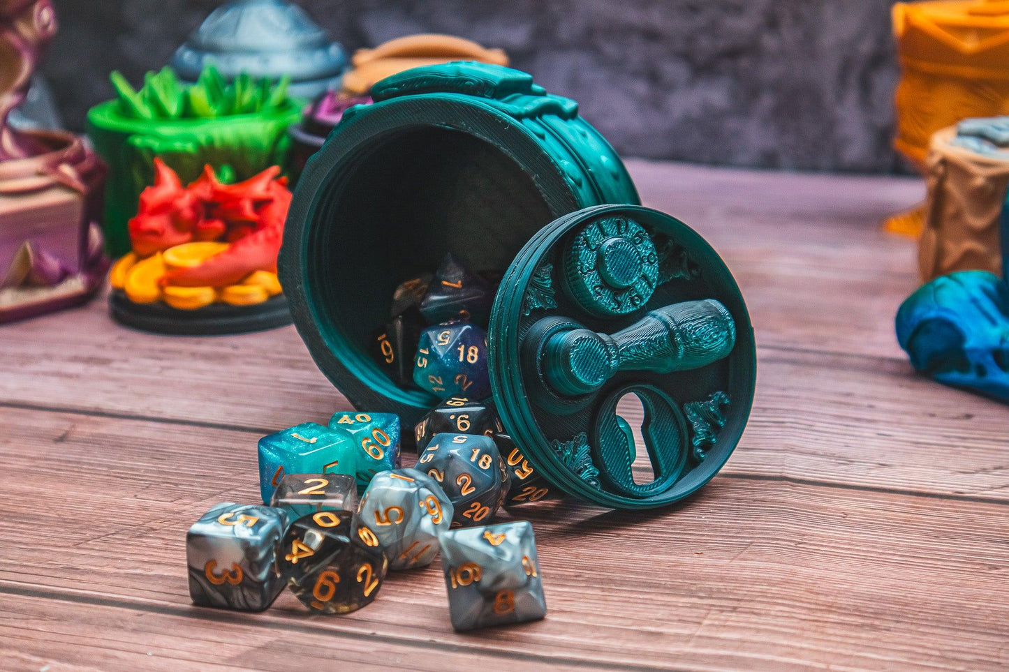Rogue dice box - The Flaming Feather & Flaming Filament