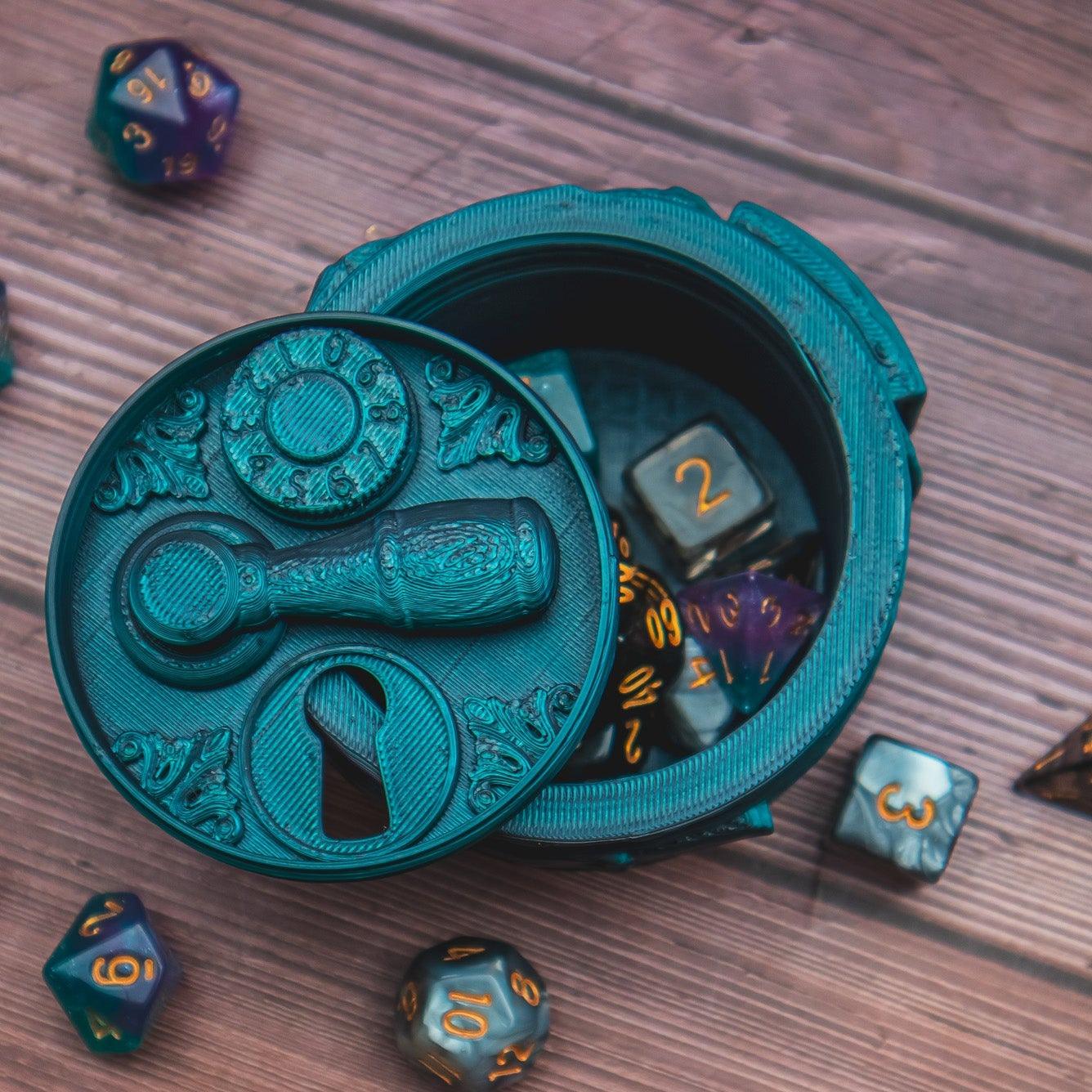 Rogue dice box - The Flaming Feather & Flaming Filament
