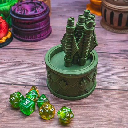 Ranger dice box - The Flaming Feather & Flaming Filament