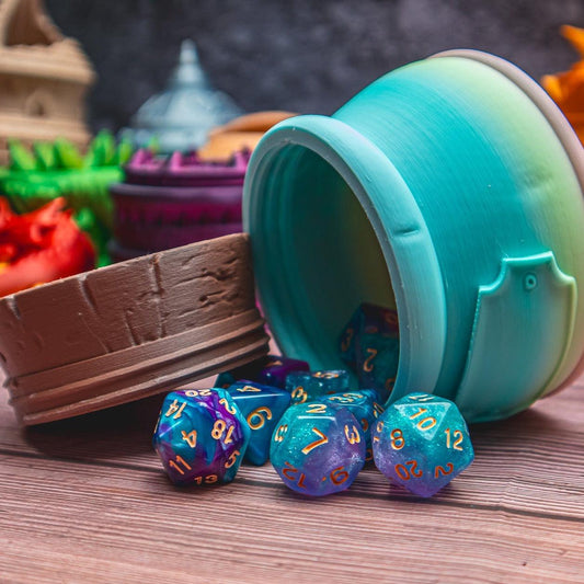 Wizard dice box - The Flaming Feather & Flaming Filament