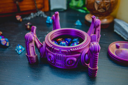 Artificer / Automaton Dice Box - The Flaming Feather & Flaming Filament