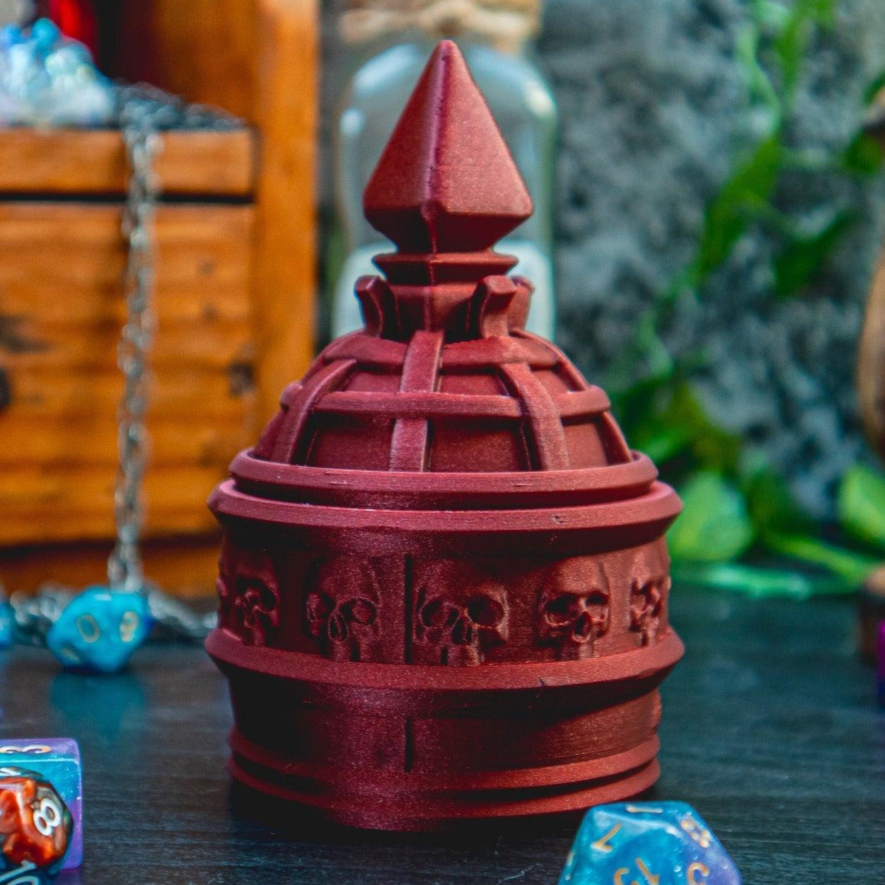 Necromancer Dice holder - The Flaming Feather & Flaming Filament