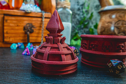 Necromancer Dice holder - The Flaming Feather & Flaming Filament