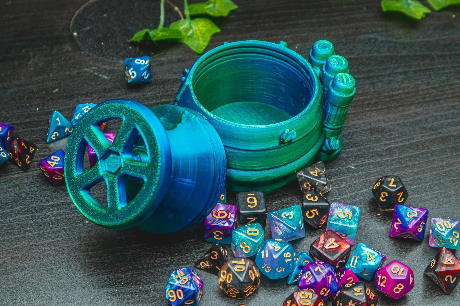 Gadgeteer Dice Box - The Flaming Feather & Flaming Filament