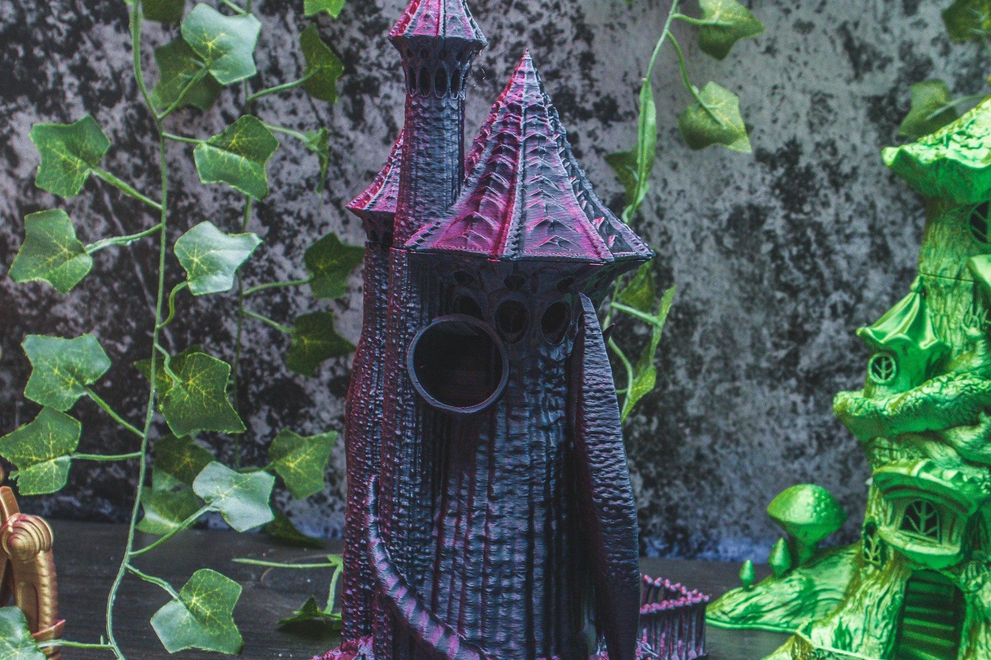 Skeletal Dragon Dice Tower - The Flaming Feather & Flaming Filament
