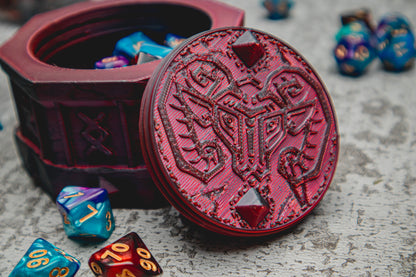 Dwarf dice box - The Flaming Feather & Flaming Filament