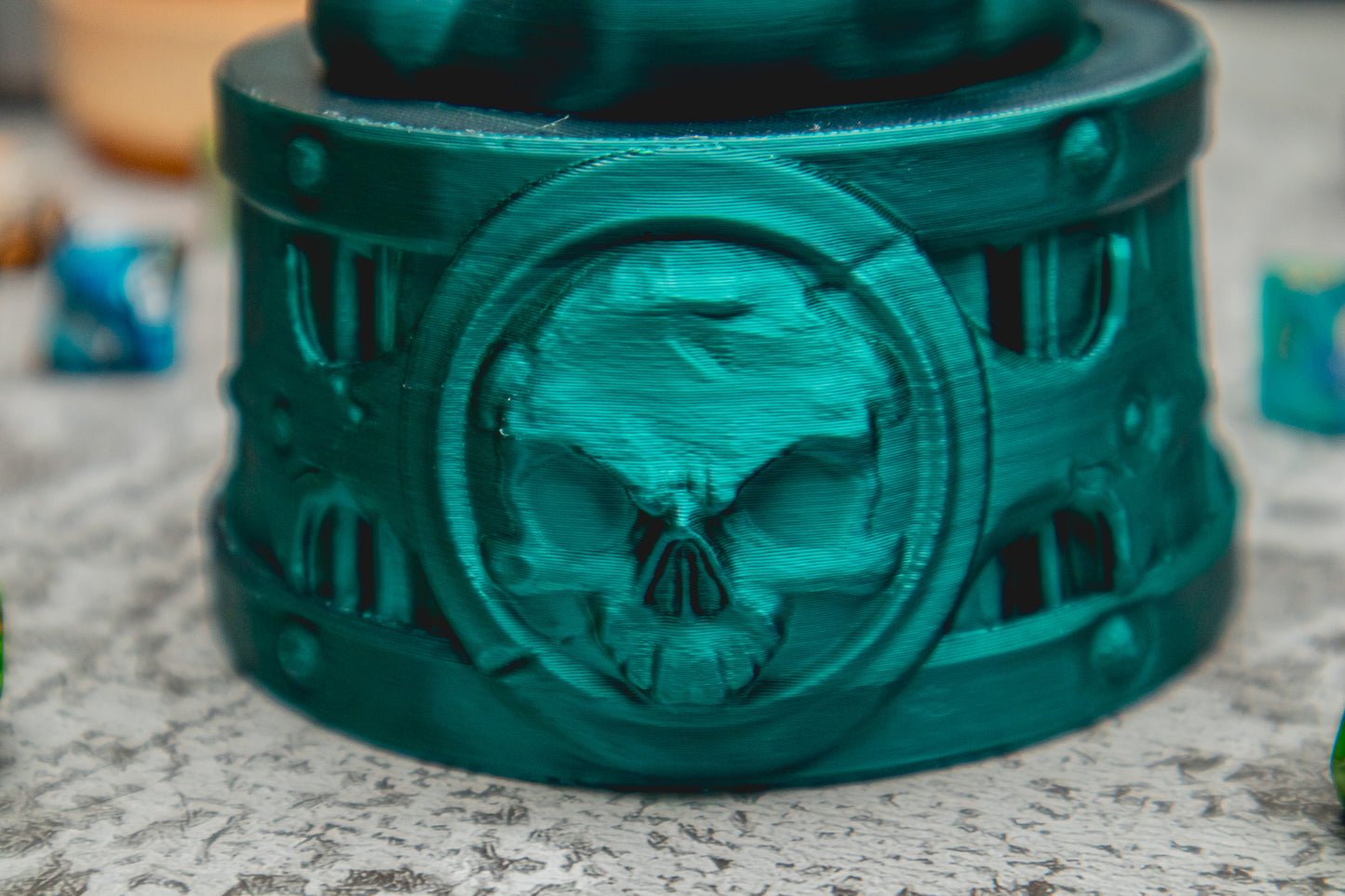 Tavern Brawler dice box - The Flaming Feather & Flaming Filament