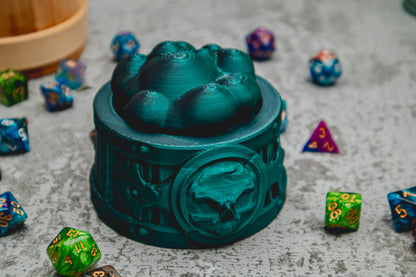 Tavern Brawler dice box - The Flaming Feather & Flaming Filament