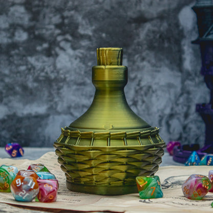 Halfling dice box - The Flaming Feather & Flaming Filament