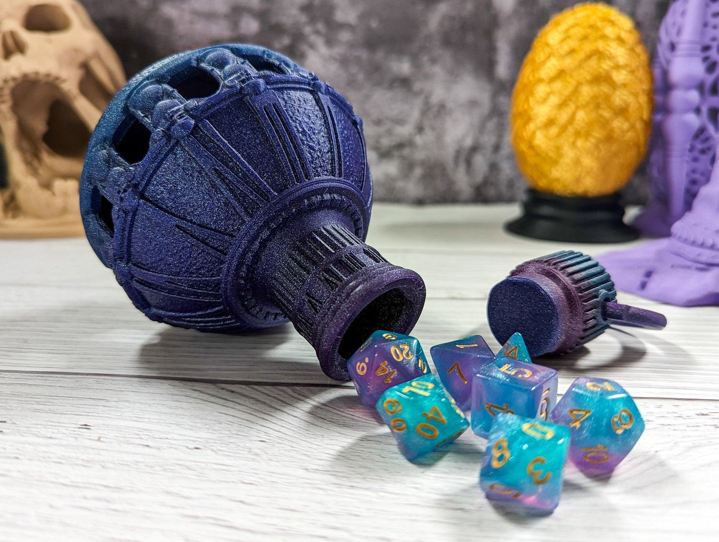 Potion of time Dice holder - The Flaming Feather & Flaming Filament