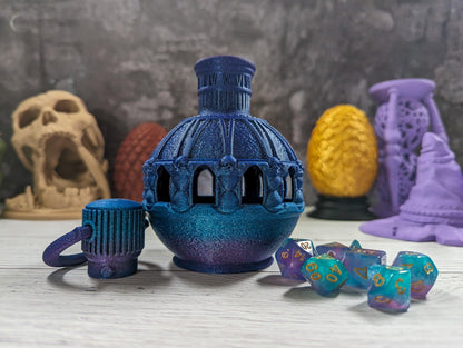 Potion of time Dice holder - The Flaming Feather & Flaming Filament