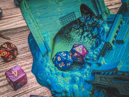 Shipwreck dice tower - The Flaming Feather & Flaming Filament