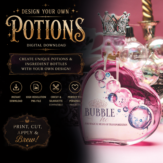 Bubble Charm Potion Label Digital Download PNG