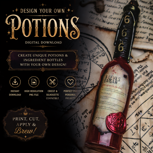 Devils Bargain Potion Label Digital Download PNG