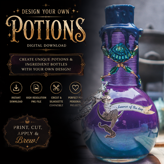 Essence of the deep Potion Label Digital Download PNG