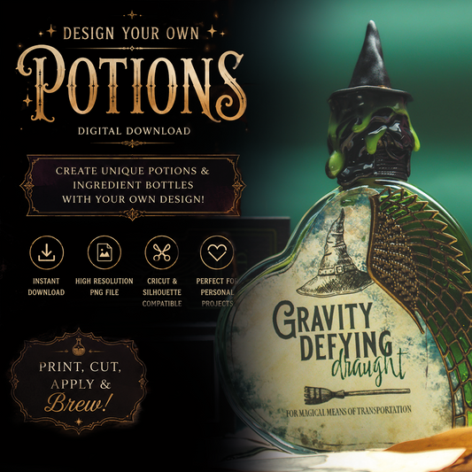 Gravity Defying Draught Potion Label Digital Download PNG