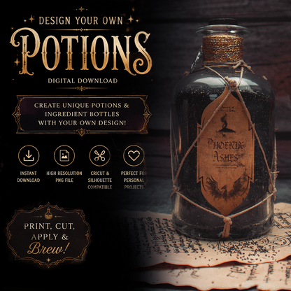 Phoenix Ashes Label, Digital download PNG