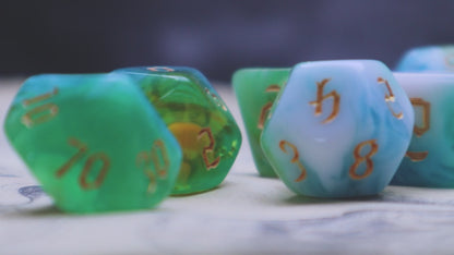 Northern Lights Polyhedral dice set