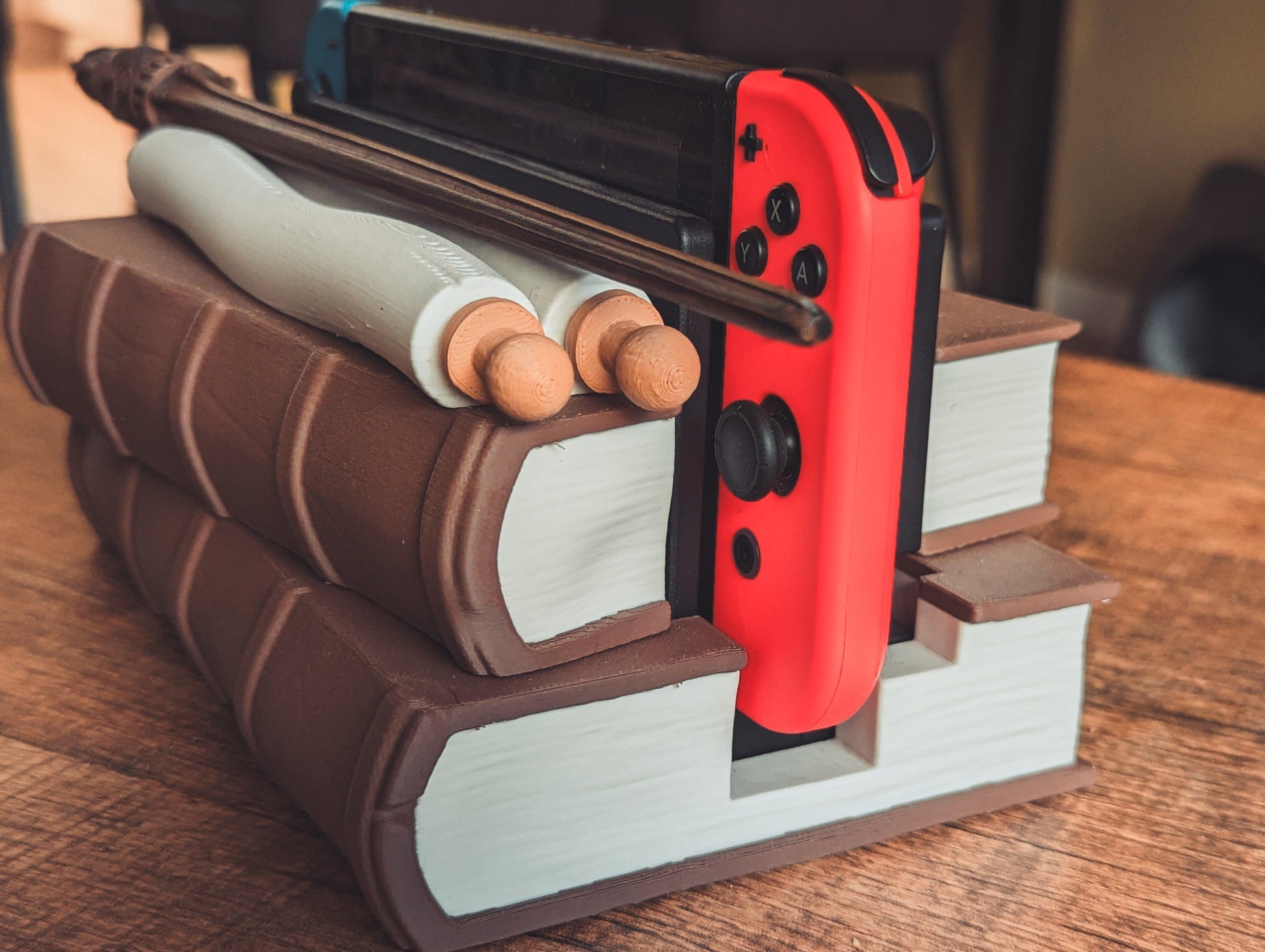 Magical Books Wandholder - Nintendo Switch Dock - The Flaming Feather & Flaming Filament