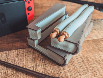 Magical Books Wandholder - Nintendo Switch Dock - The Flaming Feather & Flaming Filament