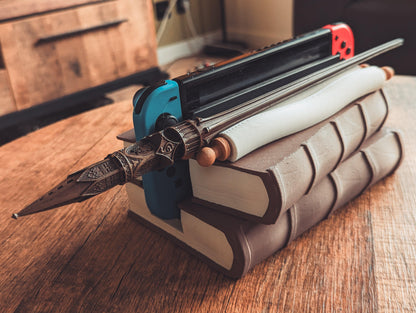 Magical Books Wandholder - Nintendo Switch Dock - The Flaming Feather & Flaming Filament