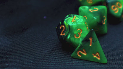 Poison Dagger Polyhedral dice set - Soft edge